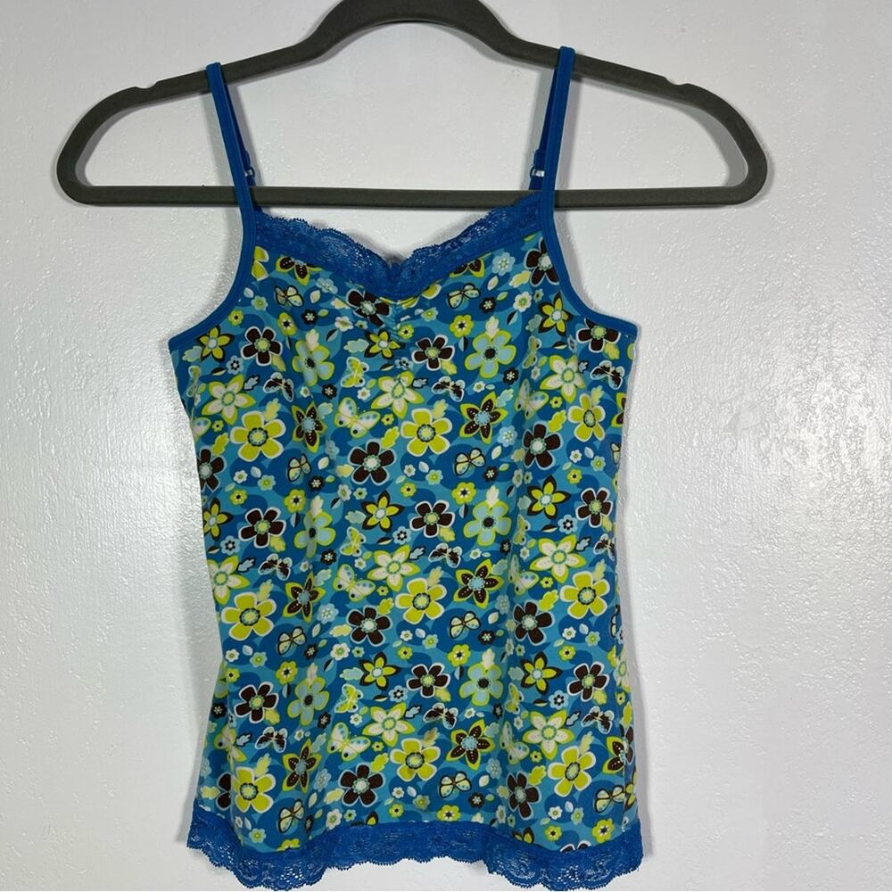 Arizona Floral Girls Camisole with built in shelf bra. Size M(10/12).